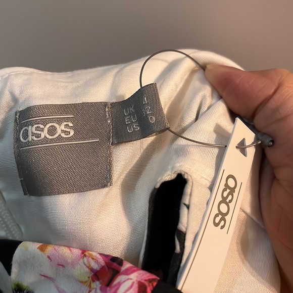 ASOS off shoulder midi flower dress in Sz 0 - Picture 4 of 4